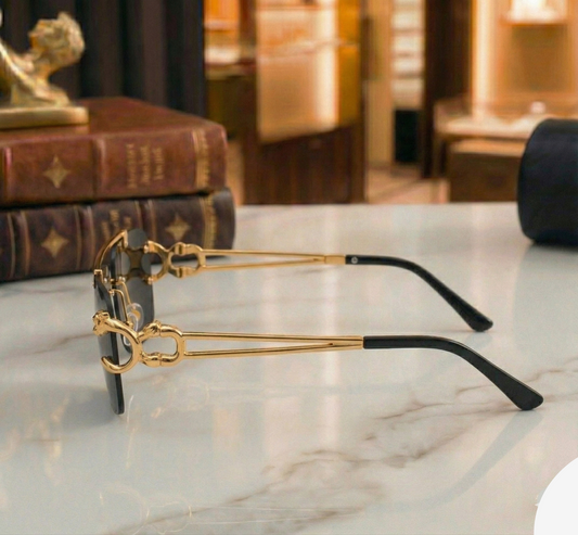 Black Luxury Rimless Sunglasses – Bold, Stylish & Modern