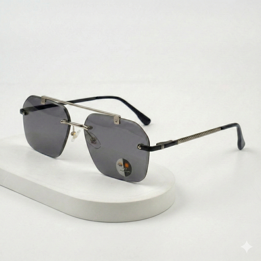 Transition Grey – Rimless Sunglasses