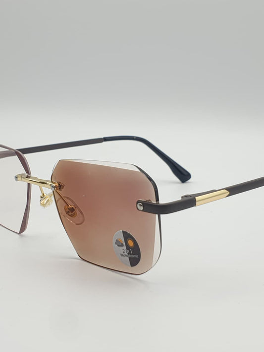 Transition Grey – Rimless Sunglasses