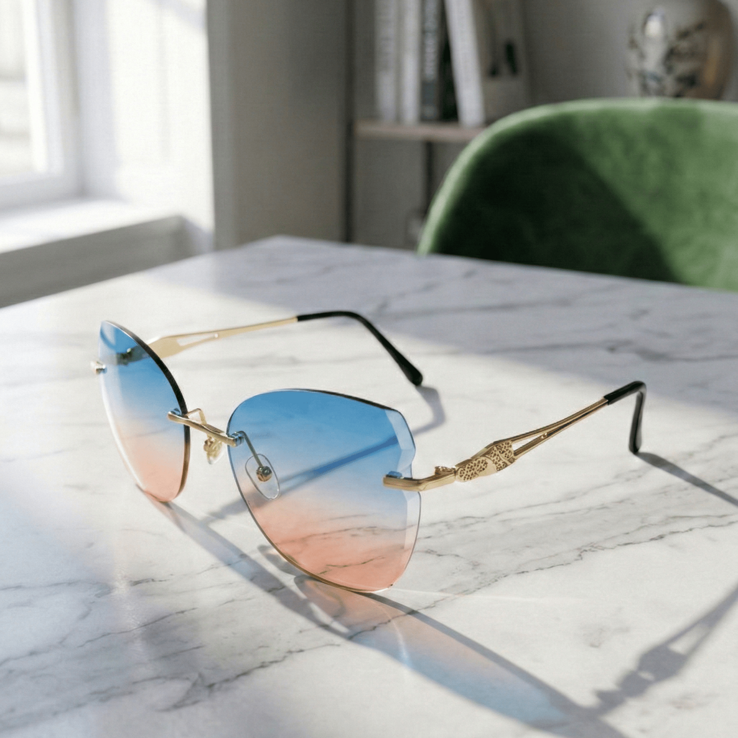 Elegant Lightweight Rimless Sunglasses