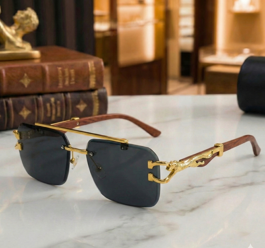 Cheetah Rimless Sunglasses – Bold, Stylish & Modern