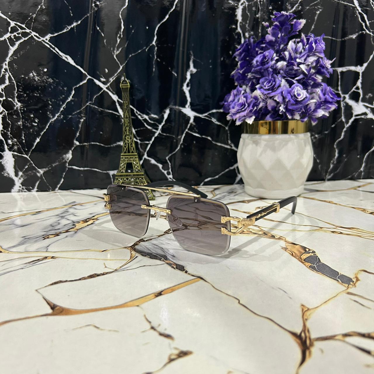 Cheetah Rimless Sunglasses – Bold, Stylish & Modern