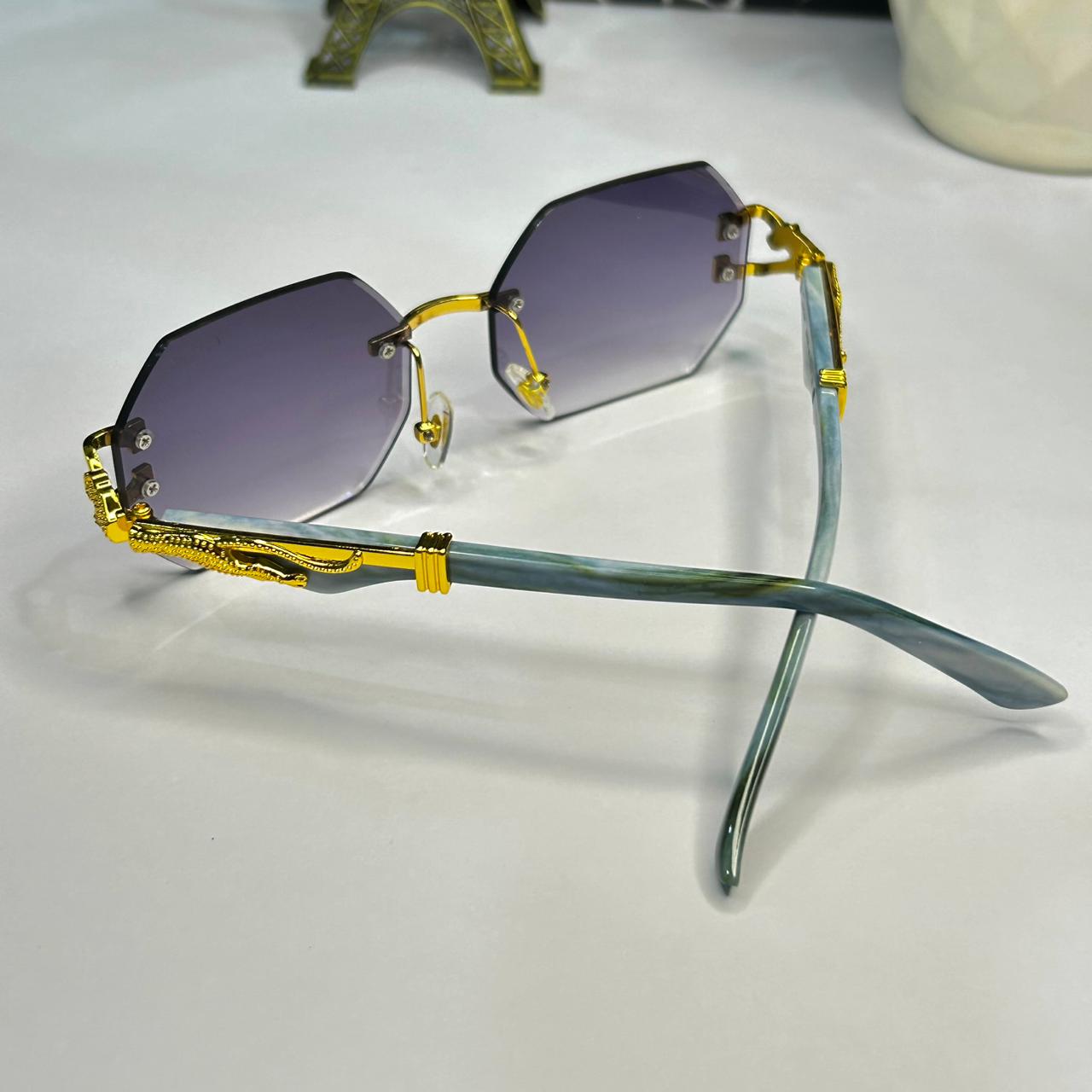 Luxury Rimless Octagon Sunglasses